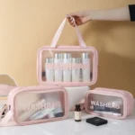 Transparent waterproof travel cosmetic organizer bag main product showcase
