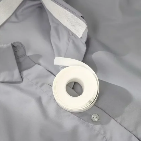 How to apply disposable sweat pad tape roll on shirt collar to prevent yellow stains