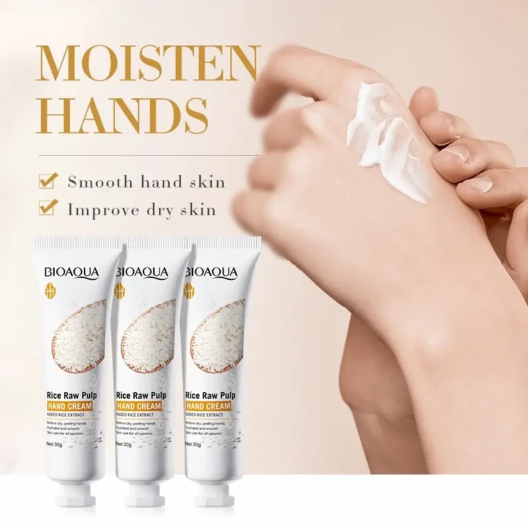 Bioaqua rice raw pulp hand cream for soft smooth skin and rough skin repairing