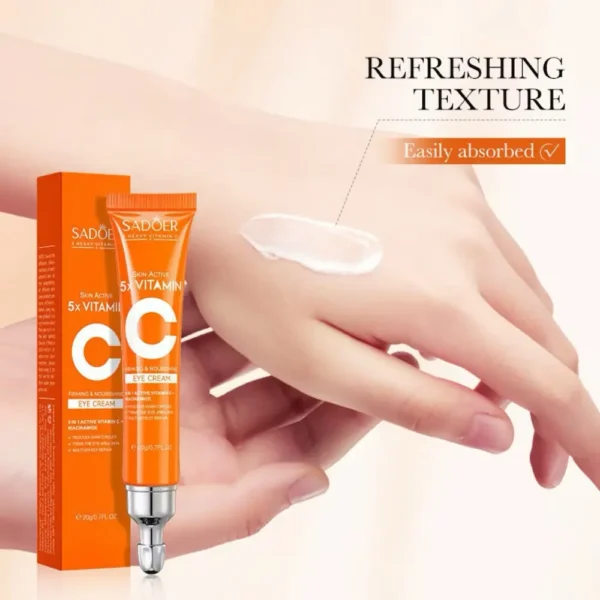 Featured Products Smooth cream texture of Sadoer 5X vitamin C firming and nourishing eye cream