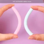 Soft and flexible non abrasive rubber refill stick inside retractable eraser pen