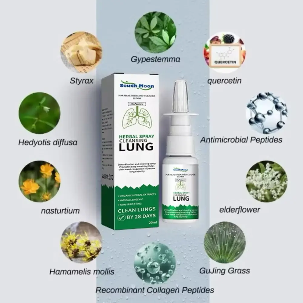 South Moon Herbal Spray for Lungs Cleansing & Nasal Relief – 20ml South Moon Lung Cleansing Nasal Spray