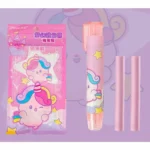 Cute pink kawaii retractable pen eraser set for girls school supplies