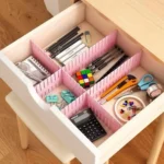 Overview and clean layout design of adjustable grid drawer divider set