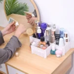 Multi-purpose uses of adjustable grid drawer dividers in wardrobe, socks, and cosmetics storage