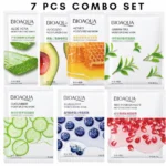 Bioaqua 7 pcs facial mask sheet combo set for full week skincare routine