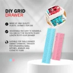 Adjustable grid drawer divider set for organizing wardrobe drawers and office desks