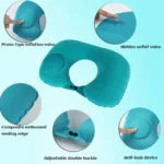 Key features of press type inflatable travel neck pillow for airplane and car journeys