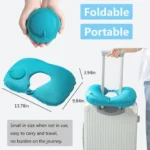 Flexibility and foldable design of inflatable U-shaped travel neck pillow