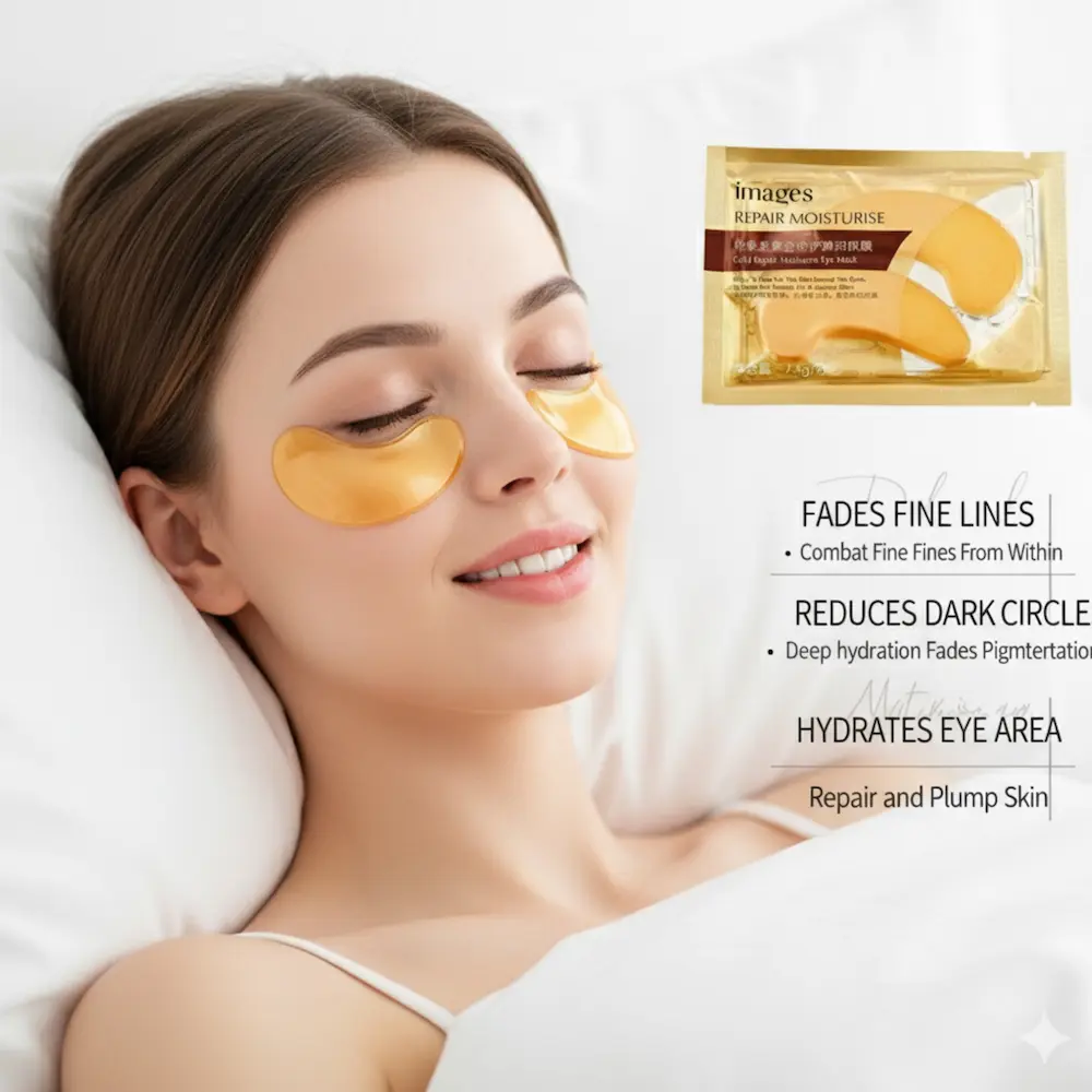 Images Gold Repair Moisturise Eye Mask for Dark Circles & Fine Lines - 7.5g Gold Eye Mask for rejuvenating under-eye skin