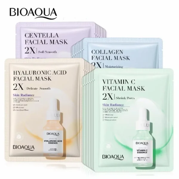 Bioaqua 2X skin radiance mask set combo for glowing hydrated skin