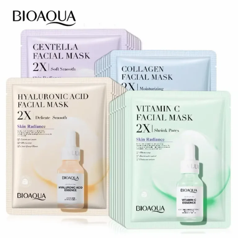Bioaqua 2X skin radiance mask set combo for glowing hydrated skin
