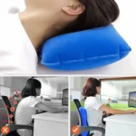 Inflatable travel pillow posture design for spine alignment and neck strain relief
