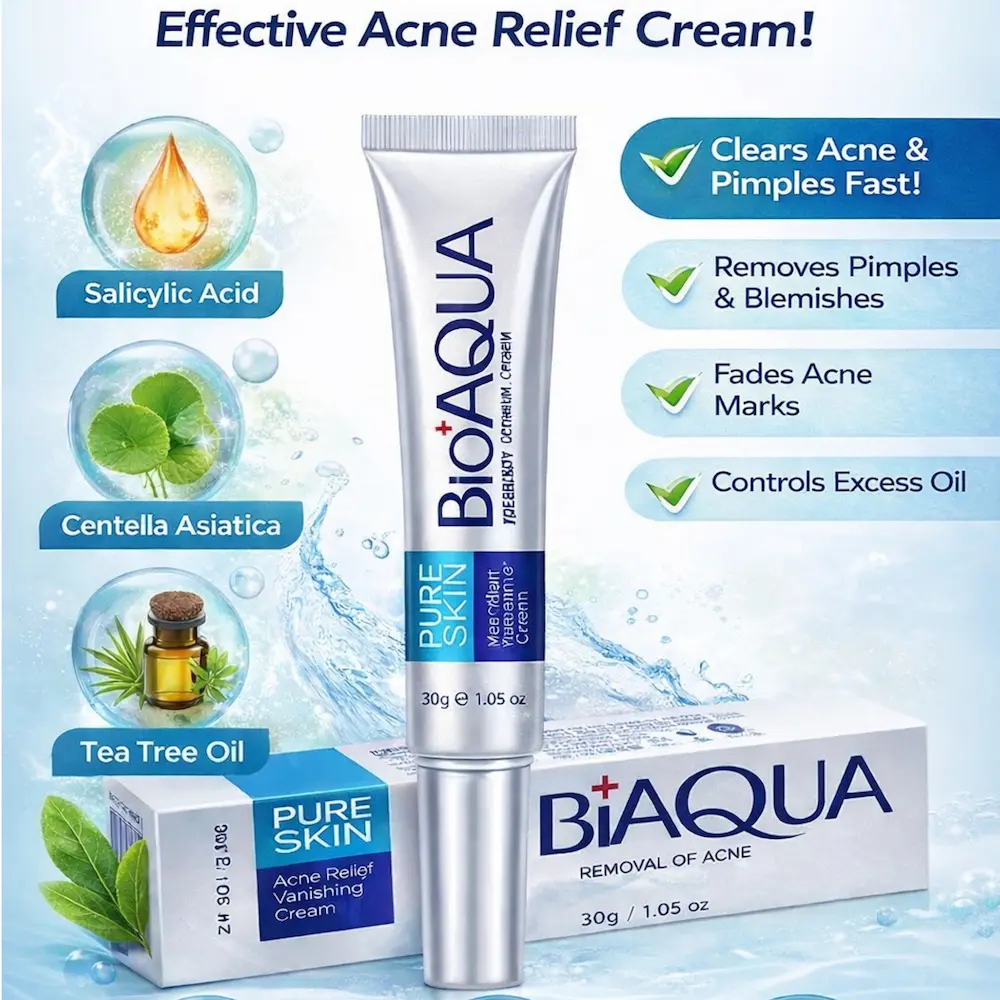 BIOAQUA Acne Relief Cream - ব্রণের ক্রিম ও ব্রণের দাগের যত্নে স্পট ট্রিটমেন্ট