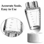 Transparent visual scale chamber of liquid scalp applicator comb for precise dosage