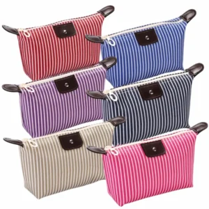 Waterproof oxford cloth striped cosmetic bag all color variants group collection