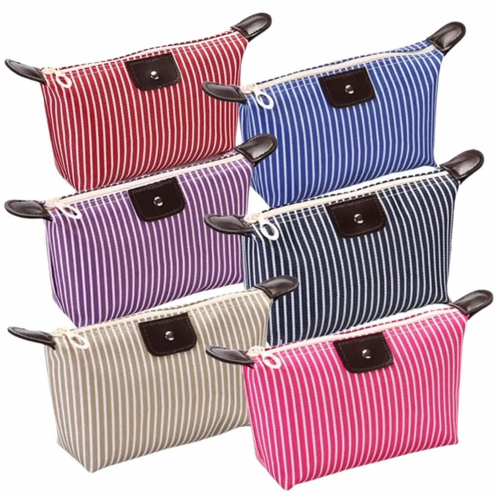 Waterproof Oxford Cloth Cosmetic Bag All Colors Group Waterproof oxford cloth striped cosmetic bag all color variants group collection