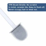 Water repellent easy flush silicone bristles for hygienic toilet bowl cleaning