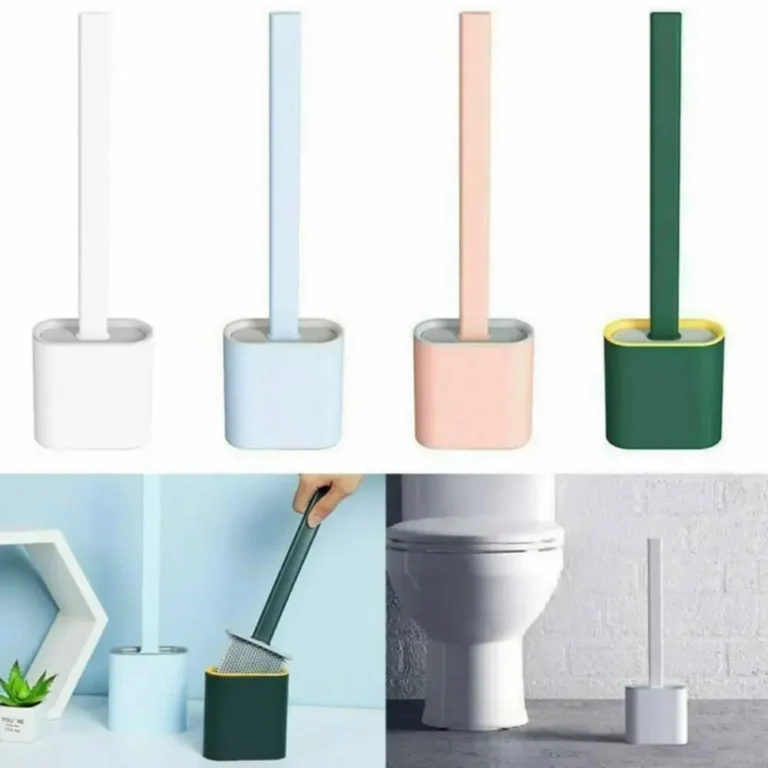 Modern minimalist floor standing TPR toilet brush and holder set for bathroom
