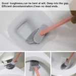 Premium flexible TPR toilet brush with standing holder for deep bathroom cleaning