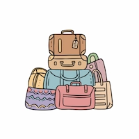 Bags and travel accessories category icon illustration