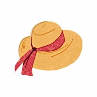 Fashion and accessories category icon illustration with a summer hat